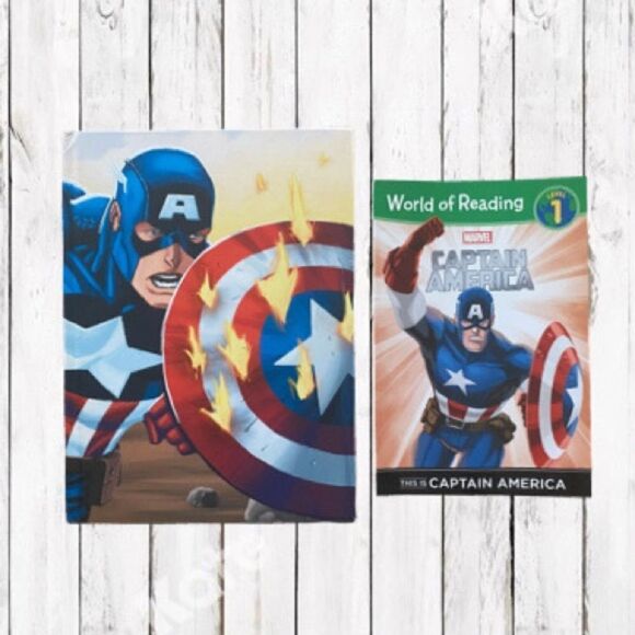 Marvel Children's Book Set Captain America Hardcover and Softcover - Picture 2 of 8